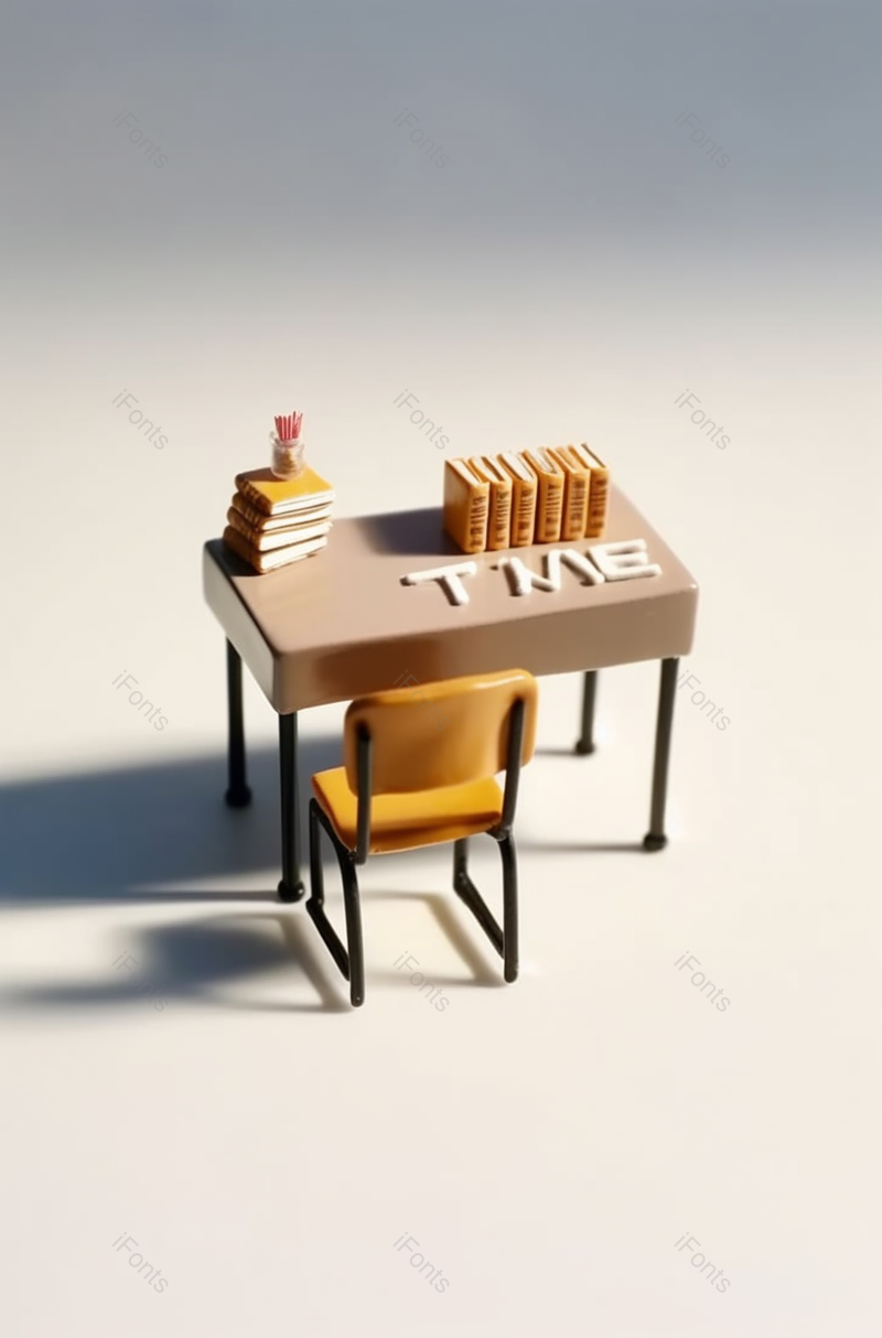 灰色背景卡通桌椅书本模型,高清,摄影图,摄影图片,图片大全,摄影图免费下载